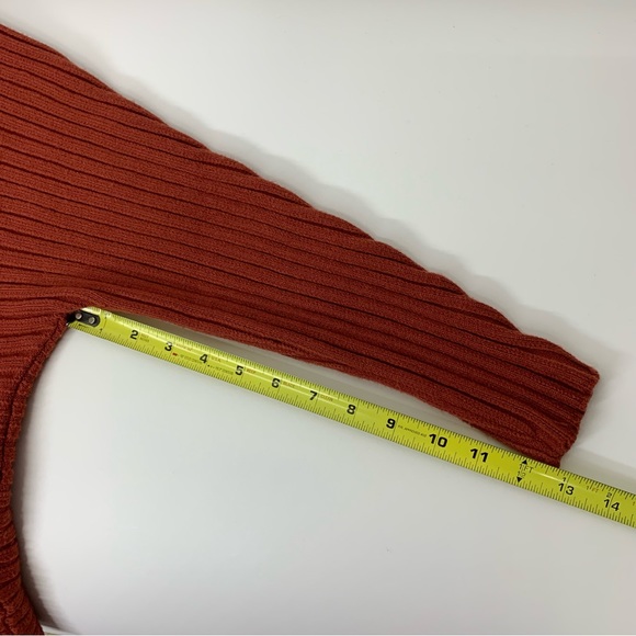 Philosophy Burnt Orange Wide Ribbed Dolman Sleeve Cowl Neck Stretchy Sweater XS - Picture 15 of 16